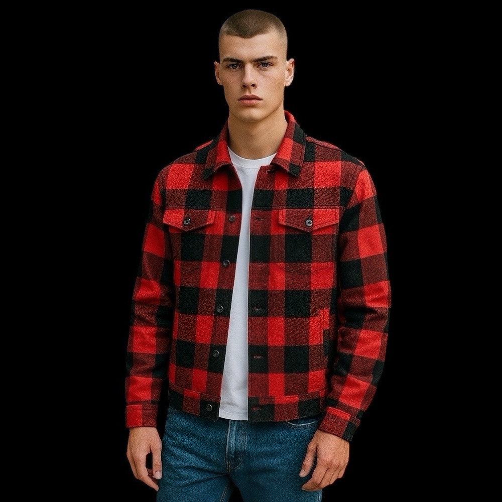 Lumberjack Red Black Trucker Style Jacket